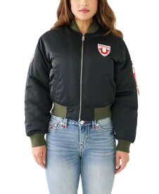 【送料無料】 トゥルーレリジョン レディース ジャケット・ブルゾン アウター Women's Patched Bomber Jacket Jet Black