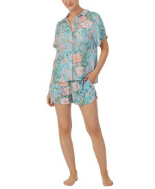 【送料無料】 サンクチュアリー レディース ナイトウェア アンダーウェア Women's 2-Pc. Short-Sleeve Boxer Pajamas Set Blue Floral