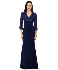 【送料無料】 エスケープ レディース ワンピース トップス Women's Collared V-Neck Jacquard Dress Navy