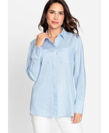【送料無料】 オルセン レディース シャツ トップス 100% Cotton Shirt Ciel blue