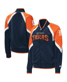 【送料無料】 スターター レディース ジャケット・ブルゾン アウター Women's Navy Detroit Tigers Touchdown Raglan Full-Zip Track Jacket Navy