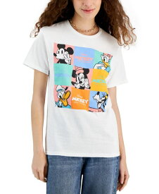 【送料無料】 ディズニー レディース シャツ トップス Juniors' Friends of Mickey Graphic T-Shirt White