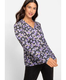 【送料無料】 オルセン レディース シャツ トップス Women's Long Sleeve Allover Print Geo Print T-Shirt containing TENCEL[TM] Modal Frosted lilac