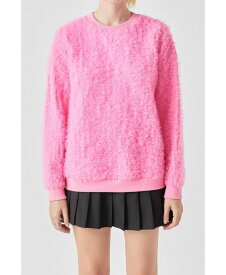【送料無料】 グレー ラブ レディース ニット・セーター アウター Women's Tulle Oversize Sweater Pink