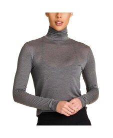 【送料無料】 アララ レディース Tシャツ トップス Regular Size Adult Women Washable Cashmere Turtleneck Long Sleeve T-Shirt Grey