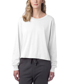 【送料無料】 オルタナティヴ アパレル レディース シャツ トップス Women's Main Stage Long Sleeve Cropped T-shirt White