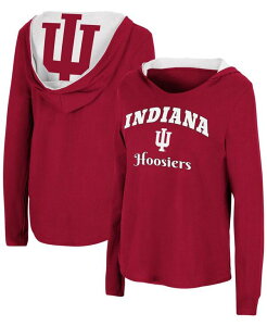 RVA fB[X gbvX TVc p[J[ Colosseum Women's Crimson Indiana Hoosiers Catalina Hoodie Long Sleeve T-shirt Crimson N]