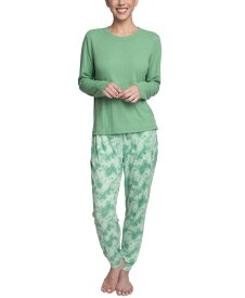 【送料無料】 ムクルクス レディース ナイトウェア アンダーウェア Women's Supersoft Ribbed Pajama Set Green Tie Dye