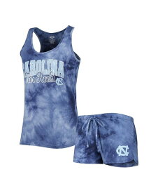 【送料無料】 コンセプツ スポーツ レディース ナイトウェア アンダーウェア Women's Navy North Carolina Tar Heels Billboard Tie-Dye Tank and Shorts Sleep Set Navy