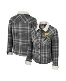 【送料無料】 コロシアム レディース ジャケット・ブルゾン アウター Women's x Wrangler Charcoal Michigan Wolverines Plaid Polar Fleece Button-Up Jacket Charcoal