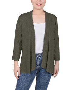 j[[NRNV fB[X AE^[ jbgEZ[^[ J[fBK NY Collection Women's 3/4 Sleeve Solid Cardigan Grape Leaf O[v