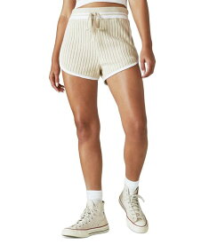 【送料無料】 ラッキーブランド レディース ハーフパンツ・ショーツ ボトムス Women's Ribbed-Knit Drawstring Shorts Oyster Grey Combo