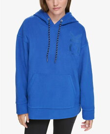 【送料無料】 カルバンクライン レディース パーカー・スウェット フーディー アウター Women's Embroidered Fleece Hoodie MAZARINE BLUE