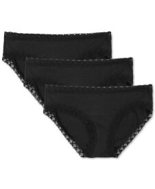 【送料無料】 ナトリ レディース パンツ アンダーウェア Bliss Lace-Trim Cotton Brief Underwear 3-Pack 156058MP Black/Black/Black