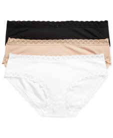 【送料無料】 ナトリ レディース パンツ アンダーウェア Bliss Lace-Trim Cotton Brief Underwear 3-Pack 156058MP Black/Cafe/White