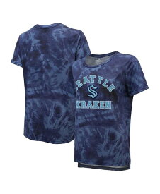 【送料無料】 マジェスティック レディース Tシャツ トップス Women's Threads Deep Sea Blue Seattle Kraken Boyfriend Tie-Dye T-shirt Deep Sea Blue