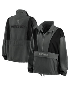 EFA oC G Ah[Y fB[X AE^[ WPbgEu] WPbg WEAR by Erin Andrews Women's Charcoal Chicago White Sox Packable Half-Zip Jacket Charcoal `R[