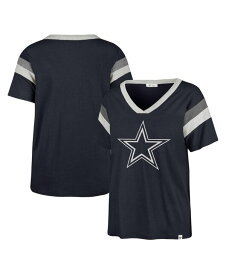 【送料無料】 47ブランド レディース Tシャツ トップス Women's Navy Dallas Cowboys Phoenix V-Neck T-shirt Navy