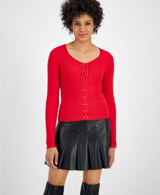 【送料無料】 バースリー レディース ニット・セーター アウター Women's Lace-Up Ribbed Sweater Cherry Candy