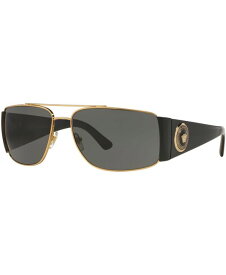 【送料無料】 ヴェルサーチ メンズ サングラス・アイウェア アクセサリー Sunglasses VE2163 63 GOLD/GRAY