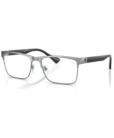 【送料無料】 ヴェルサーチ メンズ サングラス・アイウェア アクセサリー Men's Rectangle Eyeglasses VE128556-O Brushed Gunmetal