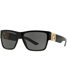 【送料無料】 ヴェルサーチ メンズ サングラス・アイウェア アクセサリー Polarized Sunglasses VE4296 BLACK/ GREY POLAR