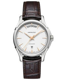 【送料無料】 ハミルトン メンズ 腕時計 アクセサリー Watch Men's Swiss Automatic Jazzmaster Day Date Brown Leather Strap 40mm H32505511 No Color