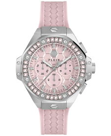 【送料無料】 フィリッププレイン メンズ 腕時計 アクセサリー Unisex Chronograph Pink Silicone Strap Watch 42mm Stainless