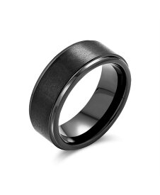 【送料無料】 ブリング メンズ リング アクセサリー Plain Simple Black Matte Couples Titanium Wedding Band Ring For Men For Women Beveled Edge Comfort Fit 8MM Black