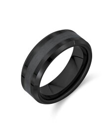 【送料無料】 ブリング メンズ リング アクセサリー Plain Simple Beveled Edge Gunmetal Couples Titanium Wedding Band Ring For Men For Women Comfort Fit 8MM Grey