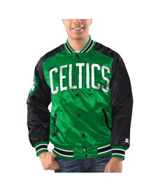【送料無料】 スターター メンズ ジャケット・ブルゾン アウター Men's Kelly Green Black Boston Celtics Renegade Satin Full-Snap Varsity Jacket Kelly Green Black