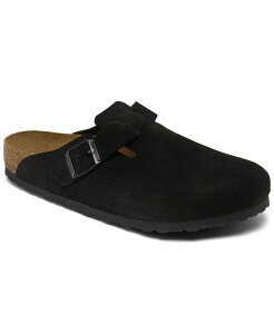 rPVgbN Y V[Y T_ XG[h U[ Birkenstock Men's Boston Soft Footbed Suede Leather Clogs from Finish Line Black ubN