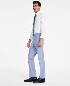 【送料無料】 ダナ キャラン ニューヨーク メンズ カジュアルパンツ ボトムス Men's Modern-Fit Bi-Stretch Light Blue Check Suit Separate Pants Light Blue