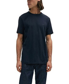 【送料無料】 ヒューゴボス メンズ Tシャツ トップス Men's Logo Detail T-shirt Dark Blue