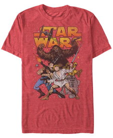 【送料無料】 フィフスサン メンズ Tシャツ トップス Star Wars Men's Classic Cartoon Good Guys Short Sleeve T-Shirt Red Heather