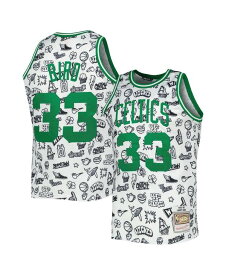 【送料無料】 ミッチェル&ネス メンズ シャツ トップス Men's Larry Bird White Boston Celtics 1985-86 Hardwood Classics Doodle Swingman Jersey White