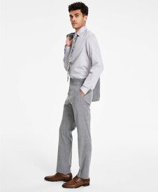 【送料無料】 ダナ キャラン ニューヨーク メンズ カジュアルパンツ ボトムス Men's Modern-Fit Black & White Plaid Suit Separate Pants Black/white
