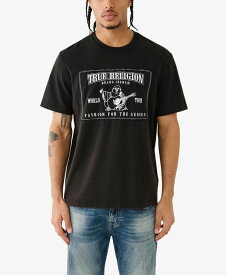 【送料無料】 トゥルーレリジョン メンズ Tシャツ トップス Men's Short Sleeve Relaxed Vintage-Inspired Srs T-shirts Jet Black