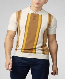 【送料無料】 ベンシャーマン メンズ ポロシャツ トップス Men's Vertical Stripe Polo Shirt Ivory