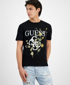 【送料無料】 ゲス メンズ Tシャツ トップス Men's Floral Logo T-Shirt Jet Black