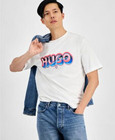 【送料無料】 フューゴ メンズ Tシャツ トップス by Hugo Boss Men's Regular-Fit Logo Graphic T-Shirt White
