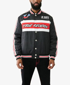 【送料無料】 トゥルーレリジョン メンズ ジャケット・ブルゾン アウター Men's Tr Racing Bomber Jacket Jet Black