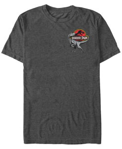 �t�B�t�X�T�� �����Y �g�b�v�X T�V���c ���S Fifth Sun Jurassic Park Men's Left Chest Raptor Logo Short Sleeve T-Shirt Dark Gray �O���[