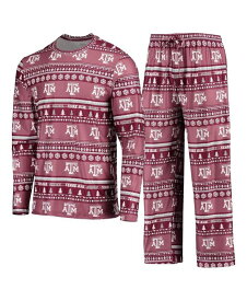 【送料無料】 コンセプツ スポーツ メンズ ニット・セーター アウター Men's Maroon Texas A&M Aggies Ugly Sweater Long Sleeve T-shirt and Pants Sleep Set Maroon