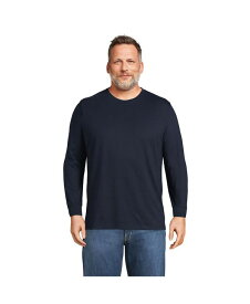 【送料無料】 ランズエンド メンズ Tシャツ トップス Men's Tall Super-T Long Sleeve T-Shirt Radiant navy