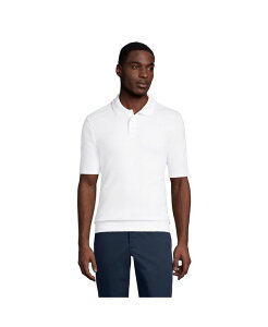 �����Y�G���h �����Y �g�b�v�X �|���V���c Lands' End Men's School Uniform Short Sleeve Banded Bottom Polo Shirt White �z���C�g