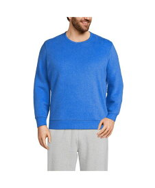 【送料無料】 ランズエンド メンズ パーカー・スウェット アウター Men's Big and Tall Serious Sweats Crewneck Sweatshirt Navigator blue heather