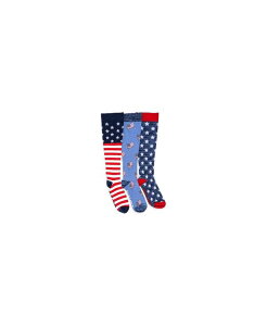 ���N���N�X �����Y �A���_�[�E�F�A �C�� �i�C���� MUK LUKS Men's Unisex 3 Pack Nylon Compression Knee-High Socks Red/White/Blue One Size Red/white/blue �z���C�g