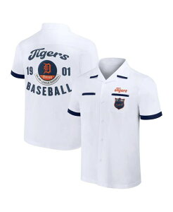 �t�@�i�e�B�N�X �����Y �g�b�v�X �V���c Fanatics Men's Darius Rucker Collection by White Detroit Tigers Bowling Button-Up Shirt White �z���C�g