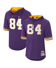 【送料無料】 ミッチェル&ネス メンズ Tシャツ トップス Men's Randy Moss Purple Minnesota Vikings Retired Player Mesh Name and Number Hoodie T-shirt Purple